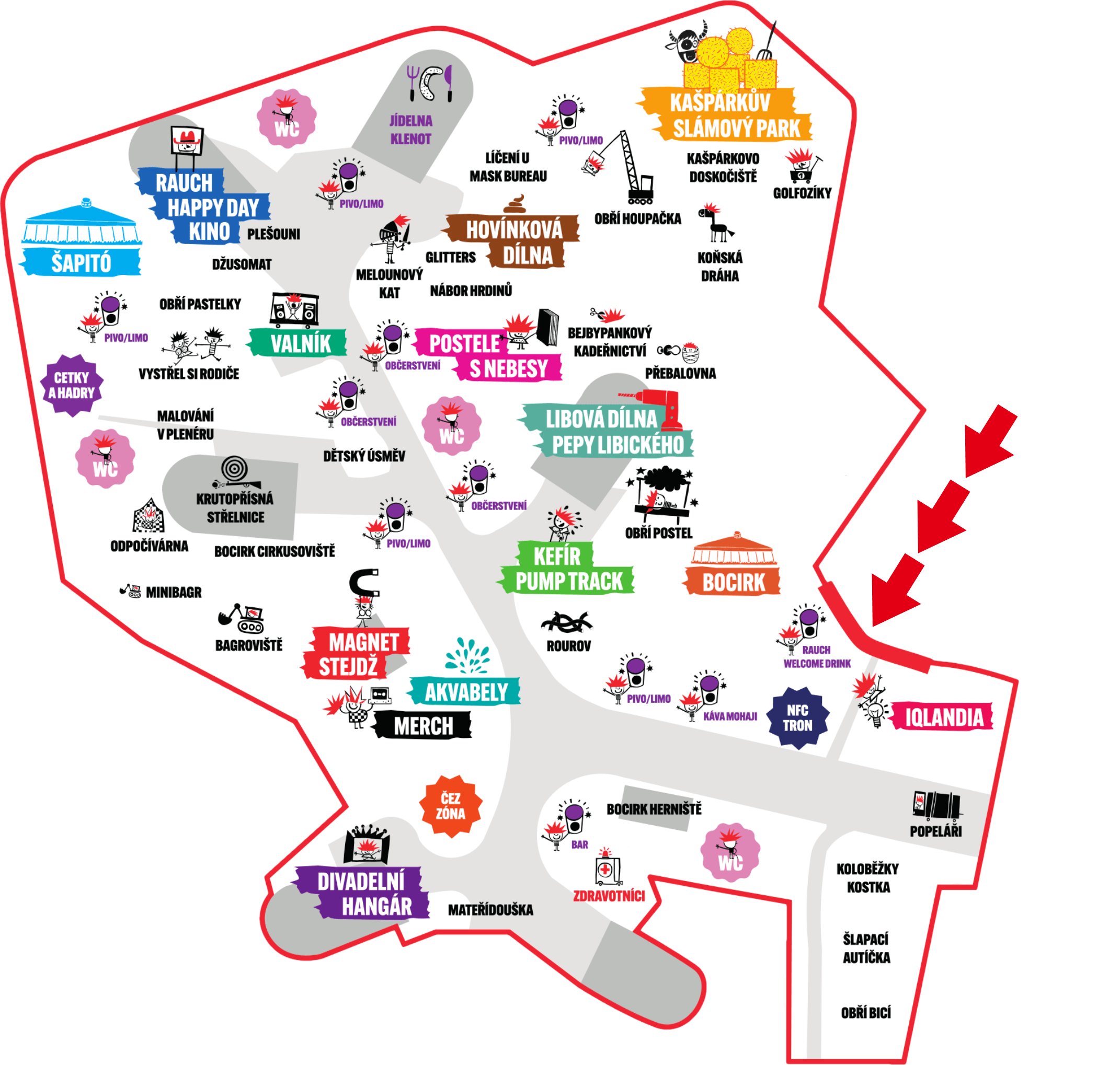 Mapa areálu Festivalu Kefír